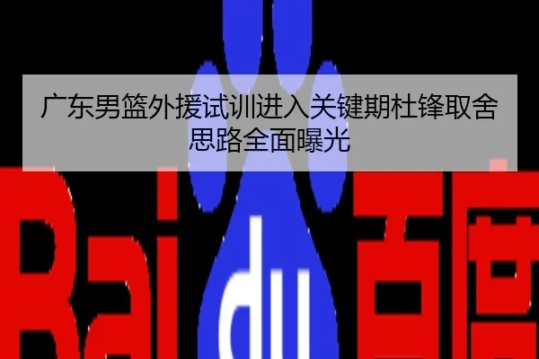 广东男篮外援试训进入关键期杜锋取舍思路全面曝光